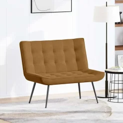 vidaXL Bänk 110x74x84 cm sammet Brun