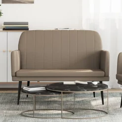 vidaXL Bänk cappuccino 107x80x81 cm konstläder