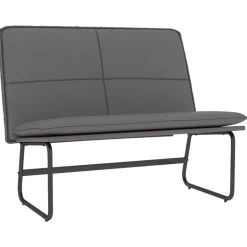 vidaXL Bänk grå 100x75x76 cm konstläder