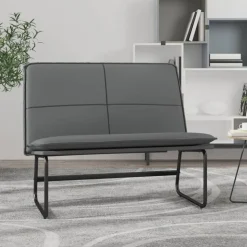 vidaXL Bänk grå 100x75x76 cm konstläder