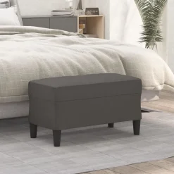 vidaXL Bänk 70x35x41 cm konstläder Grå