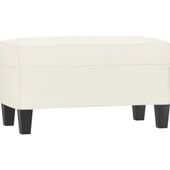vidaXL Bänk gräddvit 70x35x41 cm konstläder