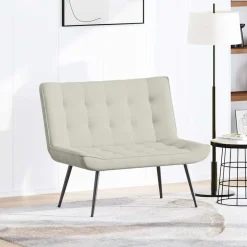 Online vidaXL Bänk gräddvit 110x74x84 cm sammet Kräm