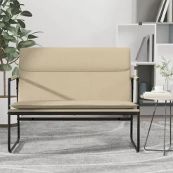 vidaXL Bänk gräddvit 100x64x80 cm tyg