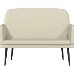 vidaXL Bänk gräddvit 107x80x81 cm konstläder Kräm