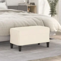 vidaXL Bänk gräddvit 70x35x41 cm sammet