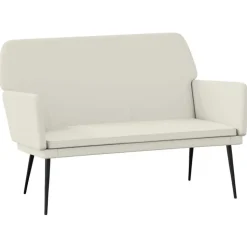 vidaXL Bänk gräddvit 108x79x79 cm sammet