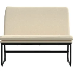 Discount vidaXL Bänk gräddvit 100x75x76 cm tyg Kräm