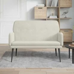 Sale vidaXL Bänk gräddvit 108x79x79 cm sammet Kräm
