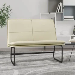 vidaXL Bänk gräddvit 100x75x76 cm konstläder