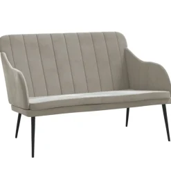 Discount vidaXL Bänk 110x76x80 cm sammet Ljusgrå