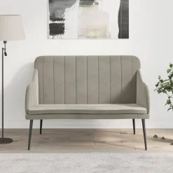 Discount vidaXL Bänk 110x76x80 cm sammet Ljusgrå