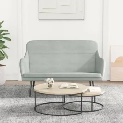 vidaXL Bänk ljusgrå 110x76x80 cm sammet