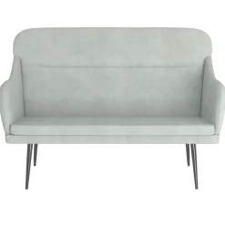 vidaXL Bänk ljusgrå 110x76x80 cm sammet