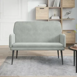 vidaXL Bänk ljusgrå 108x79x79 cm sammet