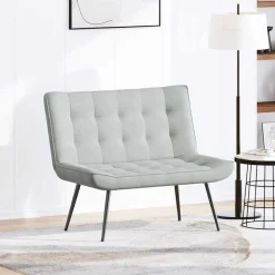 vidaXL Bänk ljusgrå 110x74x84 cm sammet