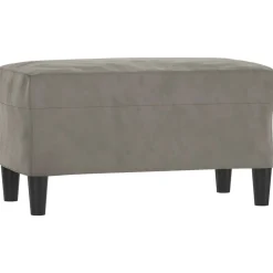 Clearance vidaXL Bänk 70x35x41 cm sammet Ljusgrå