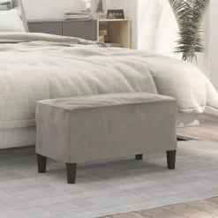 Clearance vidaXL Bänk 70x35x41 cm sammet Ljusgrå