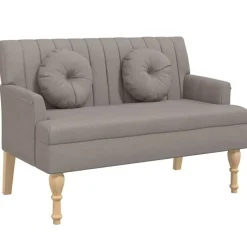vidaXL Bänk med dynor 113x64,5x75,5 cm tyg Taupe