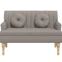vidaXL Bänk med dynor 113x64,5x75,5 cm tyg Taupe