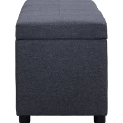 vidaXL Bänk med förvaringsutrymme 116 cm mörkgrå polyester