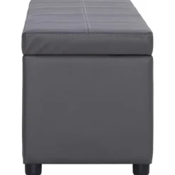 vidaXL Bänk med förvaringsutrymme 116 cm konstläder Grå