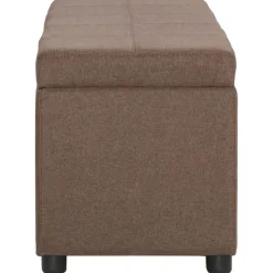 Clearance vidaXL Bänk med förvaringsutrymme 116 cm polyester Brun