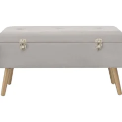 vidaXL Bänk med förvaringsutrymme 80 cm grå sammet