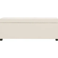 Clearance vidaXL Bänk med förvaringsutrymme 116 cm gräddvit polyester Kräm