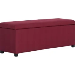 vidaXL Bänk med förvaringsutrymme 116 cm vinröd polyester