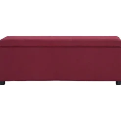 vidaXL Bänk med förvaringsutrymme 116 cm vinröd polyester