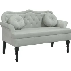 Clearance vidaXL Bänk med kuddar 120,5x65x75 cm sammet Ljusgrå