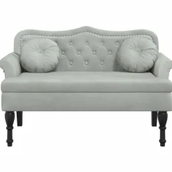 Clearance vidaXL Bänk med kuddar 120,5x65x75 cm sammet Ljusgrå