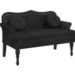 Online vidaXL Bänk med kuddar 120,5x65x75 cm sammet Svart