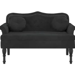 Online vidaXL Bänk med kuddar 120,5x65x75 cm sammet Svart