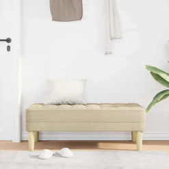 Clearance vidaXL bänk med kudde 113 x 57 x 39 cm tyg Kräm