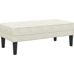 vidaXL bänk med kudde Kräm 113 x 57 x 39 cm Sammet