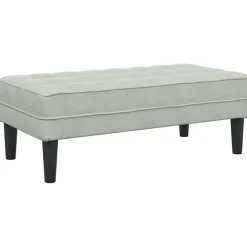vidaXL bänk med kudde Ljusgrå 113 x 57 x 39 cm Sammet