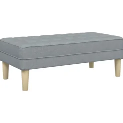 vidaXL bänk med kudde Ljusgrå 113 x 57 x 39 cm tyg