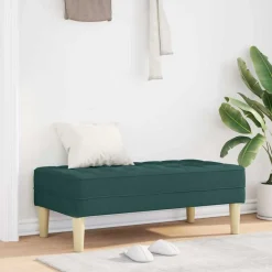 Discount vidaXL bänk med kudde 113 x 57 x 39 cm tyg Mörkgrön