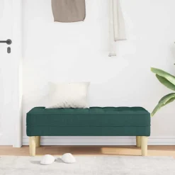 Discount vidaXL bänk med kudde 113 x 57 x 39 cm tyg Mörkgrön