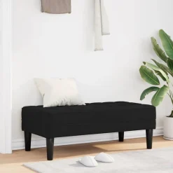 vidaXL bänk med kudde Svart 113 x 57 x 39 cm Sammet