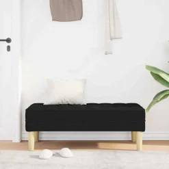 New vidaXL bänk med kudde 113 x 57 x 39 cm tyg Svart