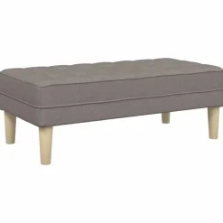 vidaXL bänk med kudde Taupe 113 x 57 x 39 cm tyg