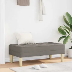 vidaXL bänk med kudde Taupe 113 x 57 x 39 cm tyg
