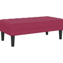 Hot vidaXL bänk med kudde 113 x 57 x 39 cm Sammet Vinröd
