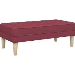 vidaXL bänk med kudde Vinröd 113 x 57 x 39 cm tyg