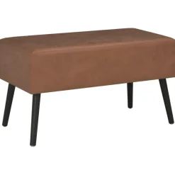vidaXL Bänk med lådor 80 cm mörkbrun konstläder