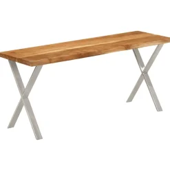 vidaXL Bänk med levande kant 105 cm massivt akaciaträ