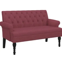 vidaXL Bänk med ryggstöd ljusgrå 120x62x75,5 cm vinröd